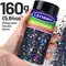 Black Glitter, Holographic Chunky Glitter, 160G/5.64OZ Glitter, Craft Glitter for Resin, Metallic Iridescent Chunky Fine Glitter Flake Bulk, Glitter for Nail Body, DIY Halloween Decorations